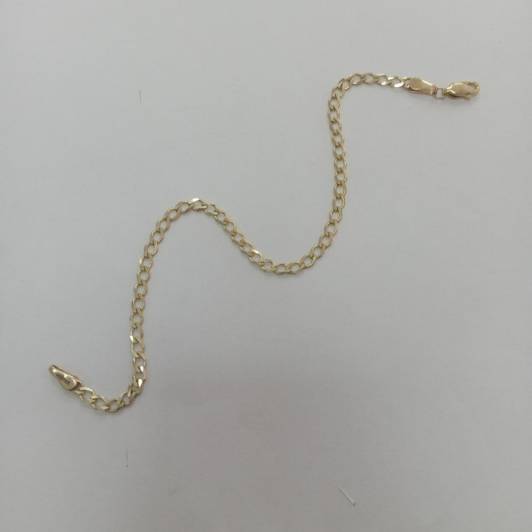 PULSERA TEJIDO BARBADA 14K 21 CM 3.9 GR (NUEVO)