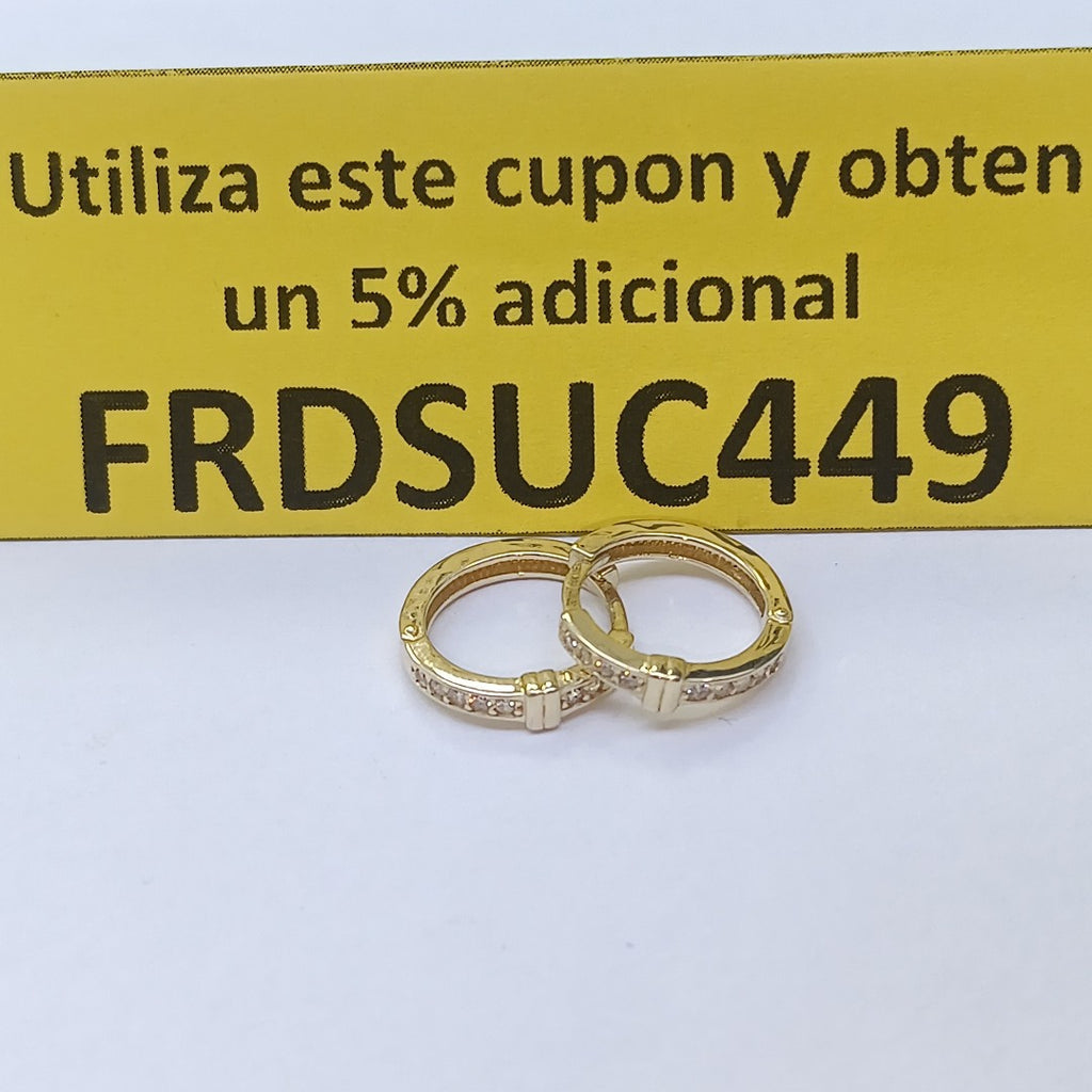 ARETES HUGGIES C CIRCONIA 14K 2 GR (NUEVO)