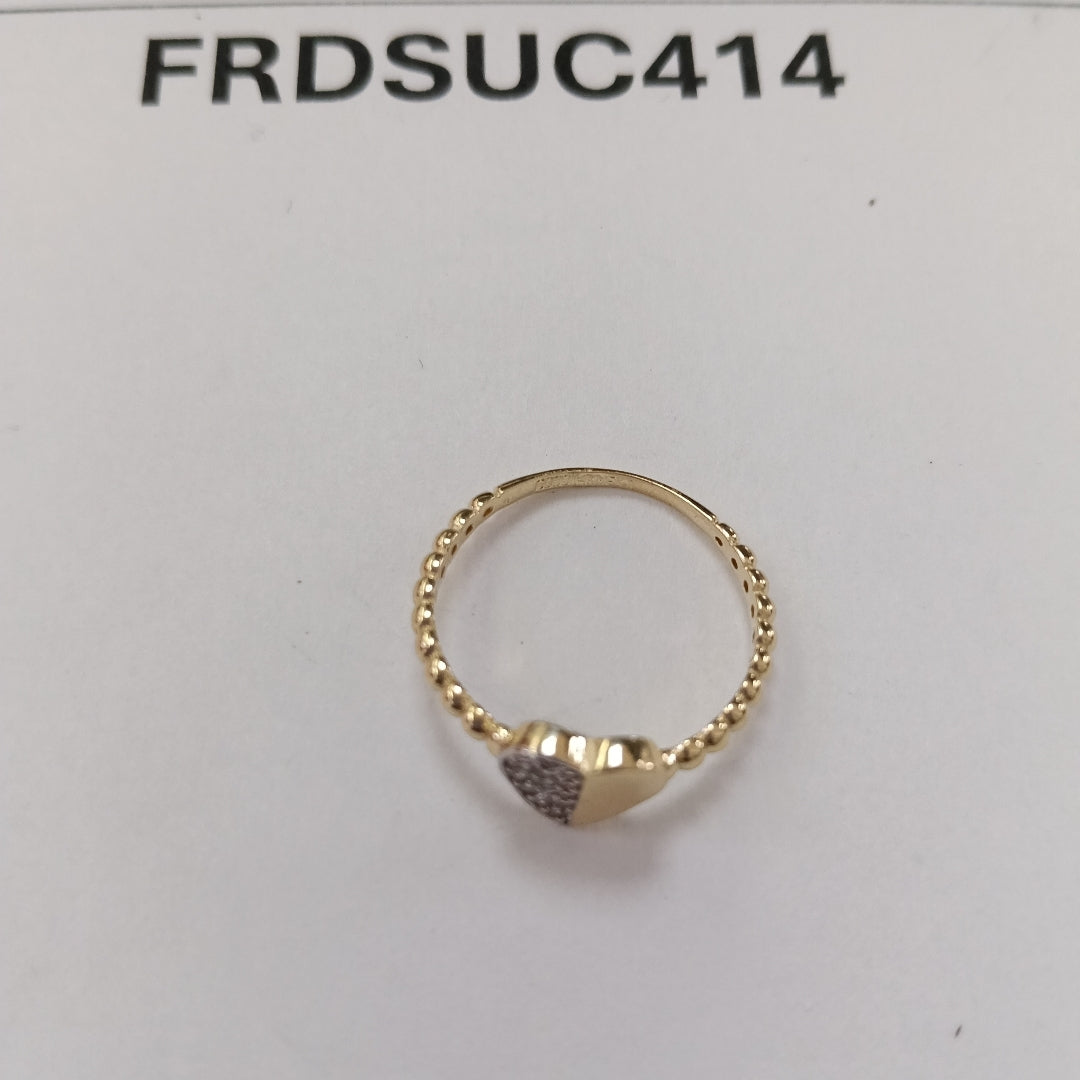 ANILLO ANILLITO FIG CORAZON C CIRCONIAS 14K 9 TALLA 1.5 GR (NUEVO)