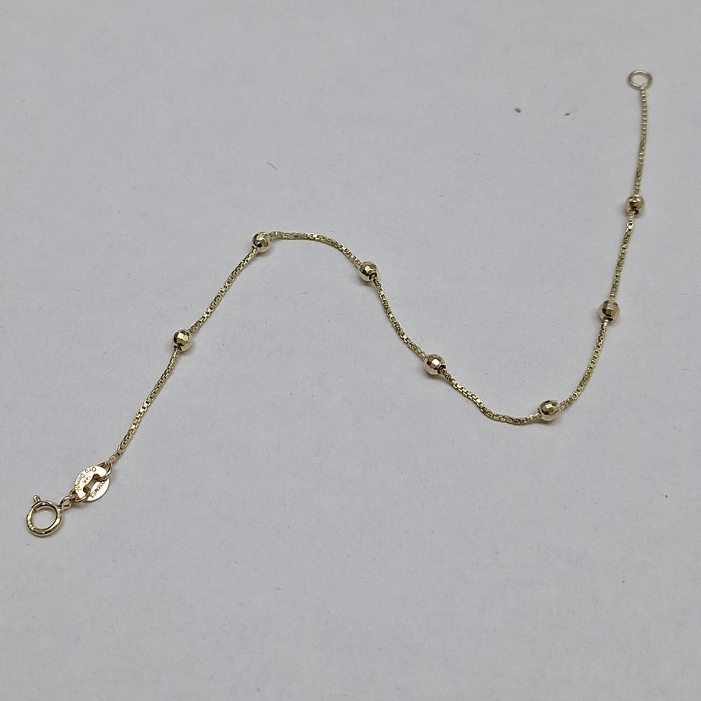 PULSERA ESPECIAL CON BOLITAS 14K 18 CM 1.4 GR (NUEVO)
