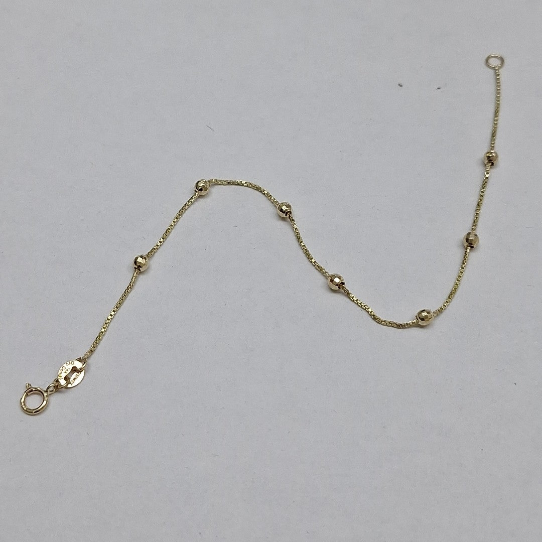 PULSERA ESPECIAL CON BOLITAS 14K 18 CM 1.4 GR (NUEVO)
