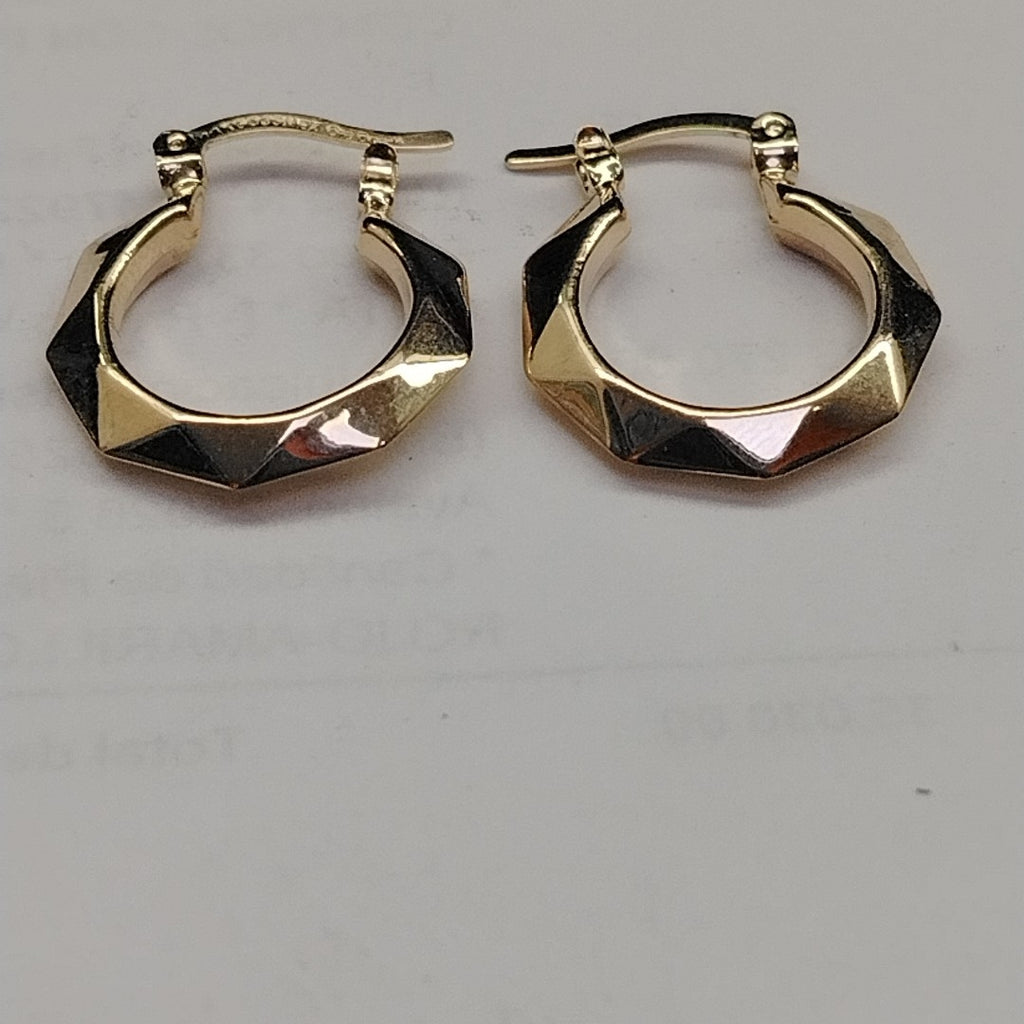 ARETES TEJIDO ARRACADAS FACETADAS 14K 1.8 GR (NUEVO)