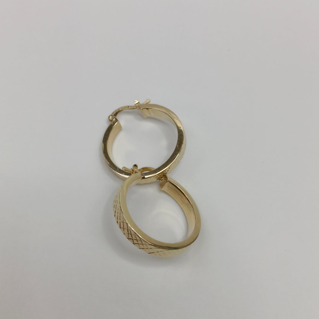 ARETES TEJIDO ARRACADAS FACETADAS 14K 2.9 GR (NUEVO)