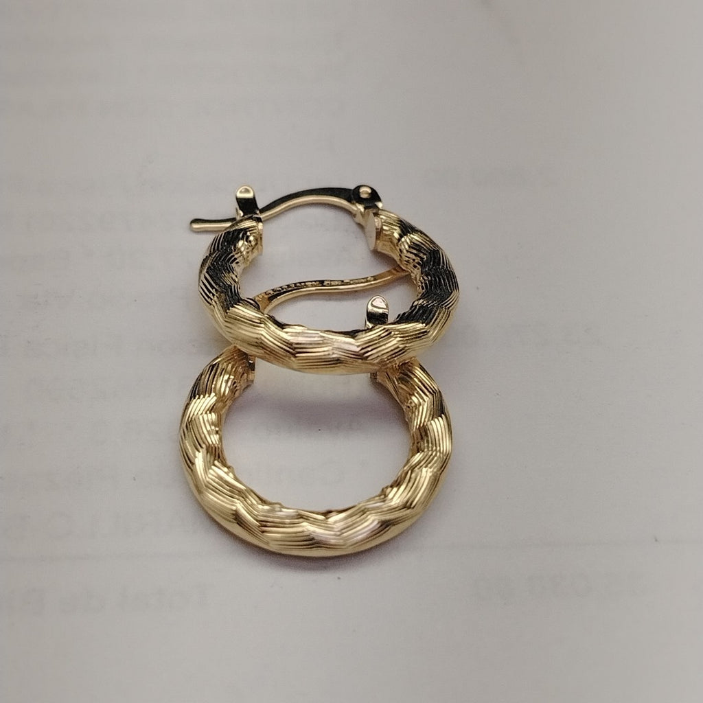 ARETES TEJIDO ARRACADAS ASTRIADAS 14K 2 GR (NUEVO)