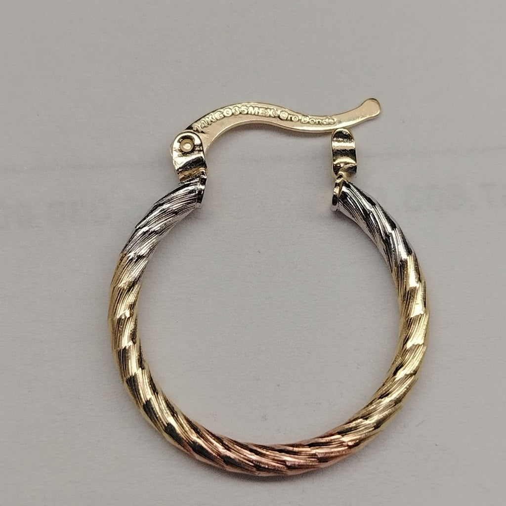 ARETES TEJIDO ARRACADAS TZL COMBINADAS 14K 1.8 GR (NUEVO)