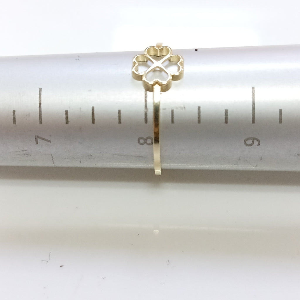 ANILLOS ANILLITO FIG TREBOL 4 HOJAS 10K TALLA 8 0.8 GR (NUEVO)