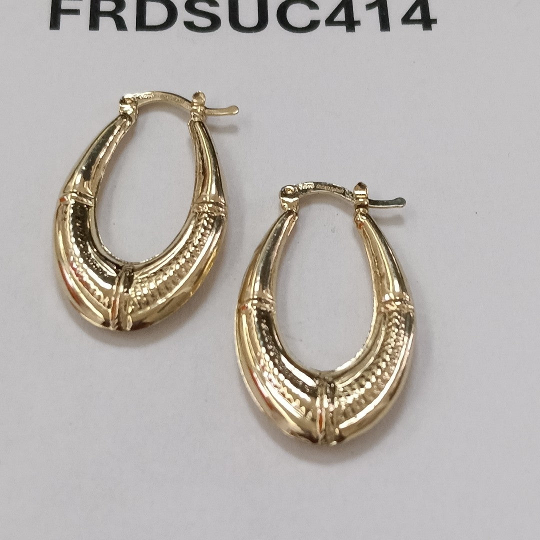 ARETES ARRACADAS ESTRIADAS 14K 2.6 GR (NUEVO)