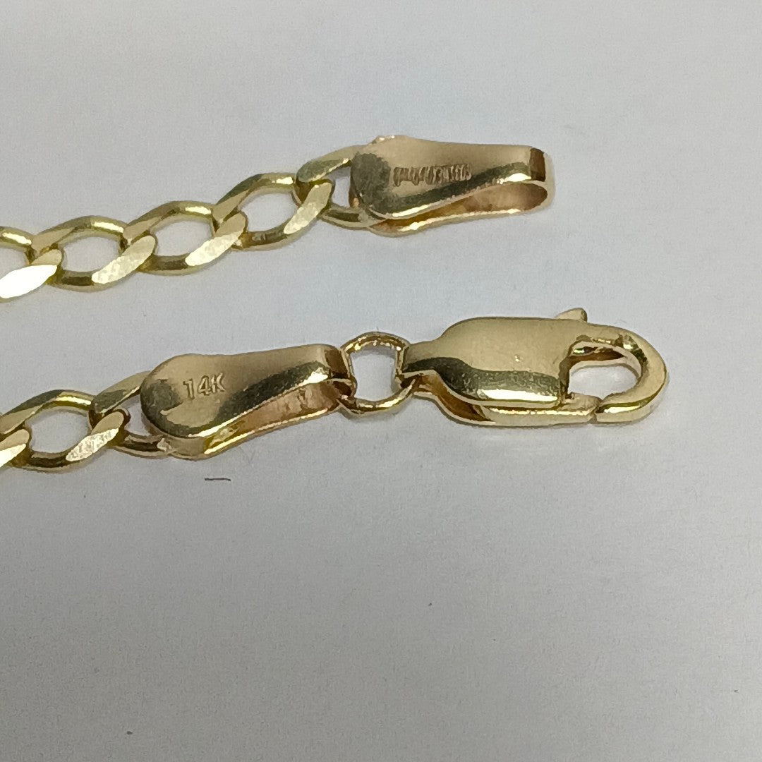 PULSERA TEJIDO BARBADA 14K 18 CM 3.5 GR (NUEVO)