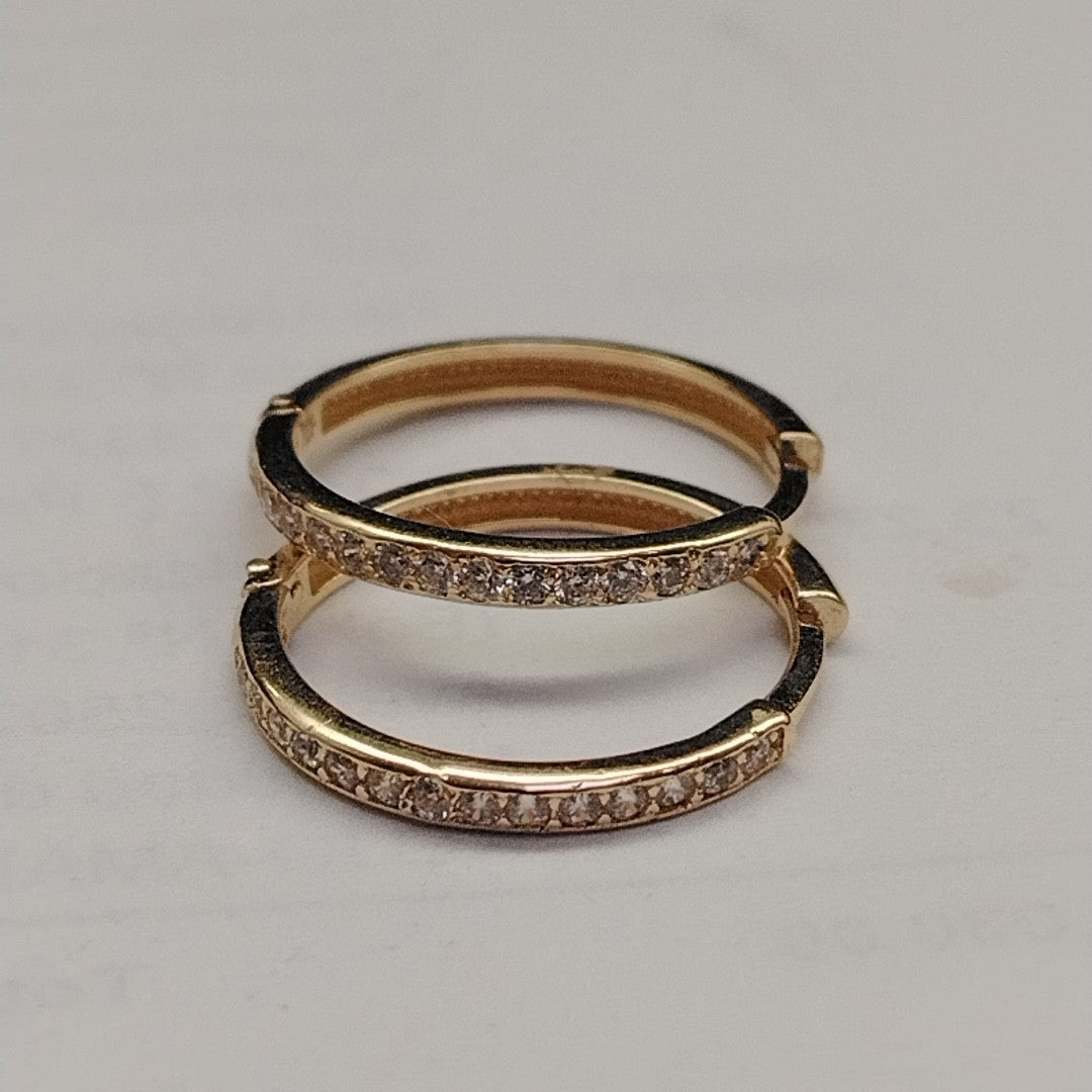 ARETES ARRACADAS C CIRCONIAS 14K 2 GR (NUEVO)