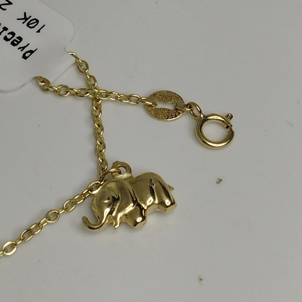 PULSERA ESPECIAL CON DIJES ELEFANTES 10K 18 CM 2.2 GR (NUEVO)