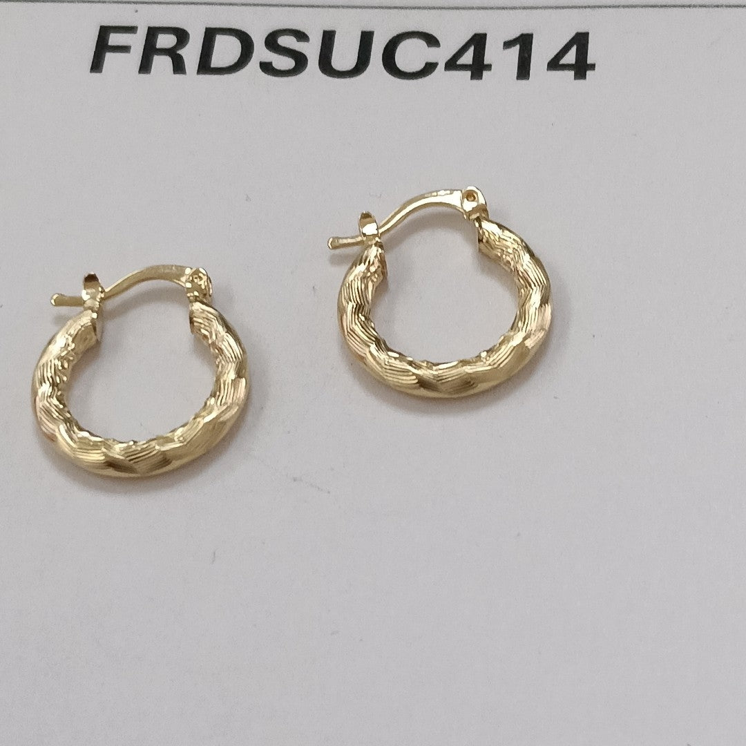 ARETES TEJIDO ARRACADAS ASTRIADAS 14K 2 GR (NUEVO)