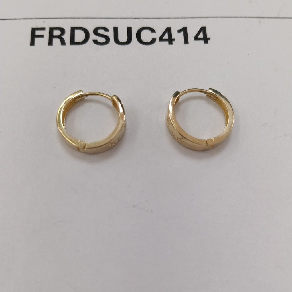 ARETES TEJIDO HUGGIES CON CIRCONIAS 14K 3 GR (NUEVO)
