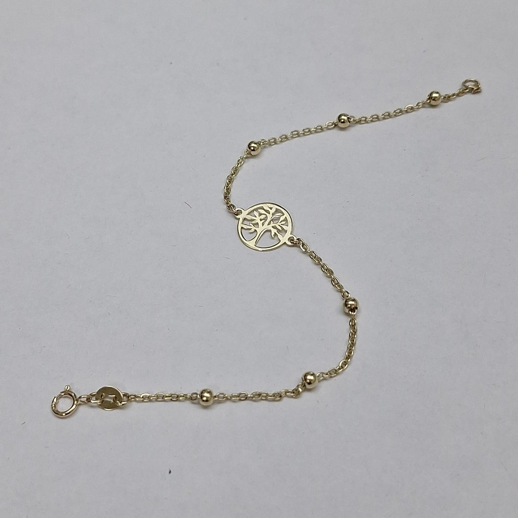 PULSERA TEJIDO ESPECIAL ARBOL 14K 18 CM 1.8 GR (NUEVO)