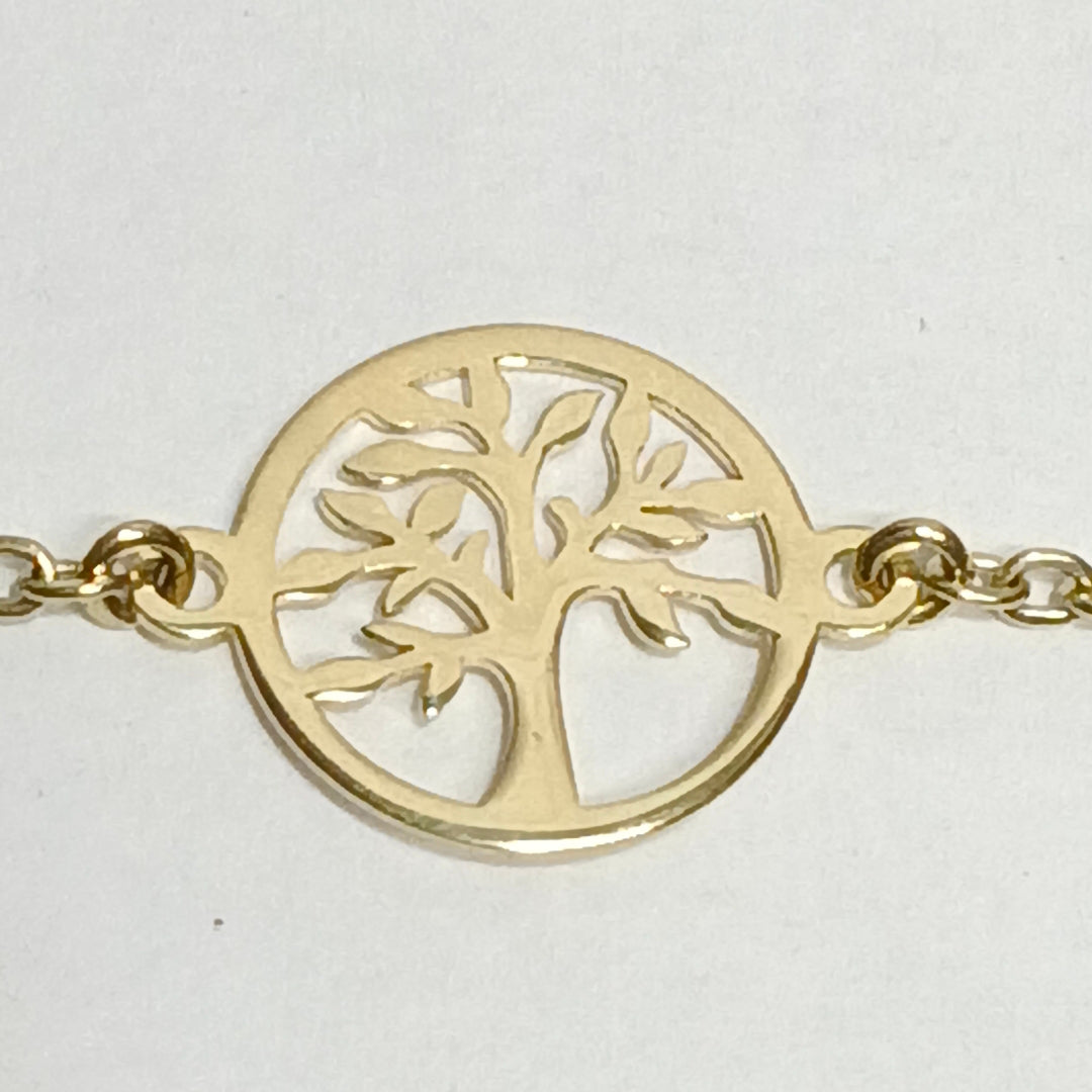 PULSERA TEJIDO ESPECIAL ARBOL 14K 18 CM 1.7 GR (NUEVO)