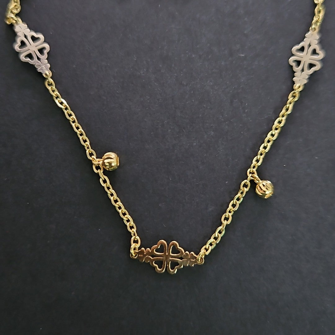 PULSERA ESPECIAL CON TREBOL 14K 18 CM 1.8 GR (NUEVO)
