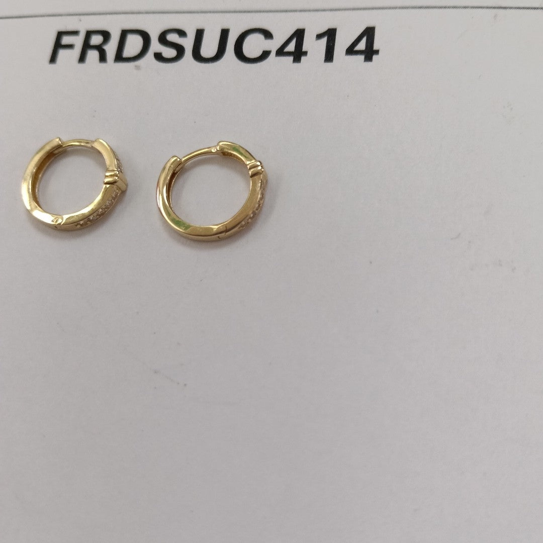 ARETES HUGGIES C CIRCONIA 14K 1.9 GR (NUEVO)