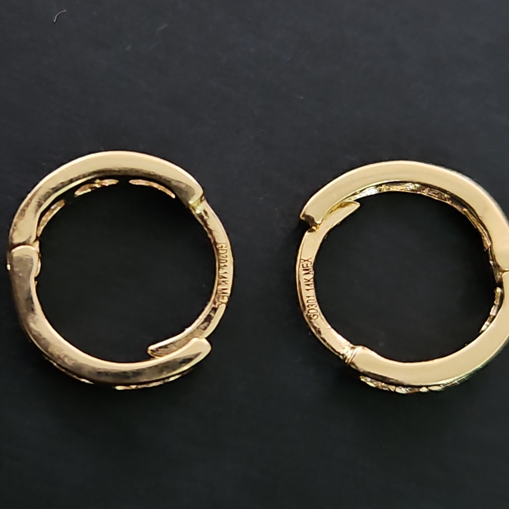 ARETES HUGGIES C CIRCONIA 14K 1.1 GR (NUEVO)