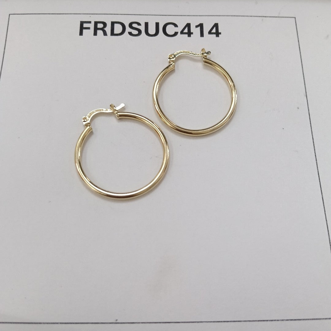 ARETES TEJIDO ARRACADAS LISAS 14K 1.5 GR (NUEVO)