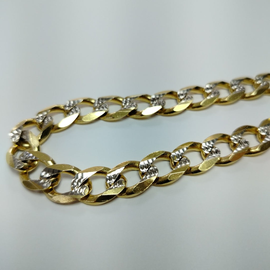 CADENA BARBADA DIAMANTADA 14K 65 CM 131.5 GR (NUEVO)