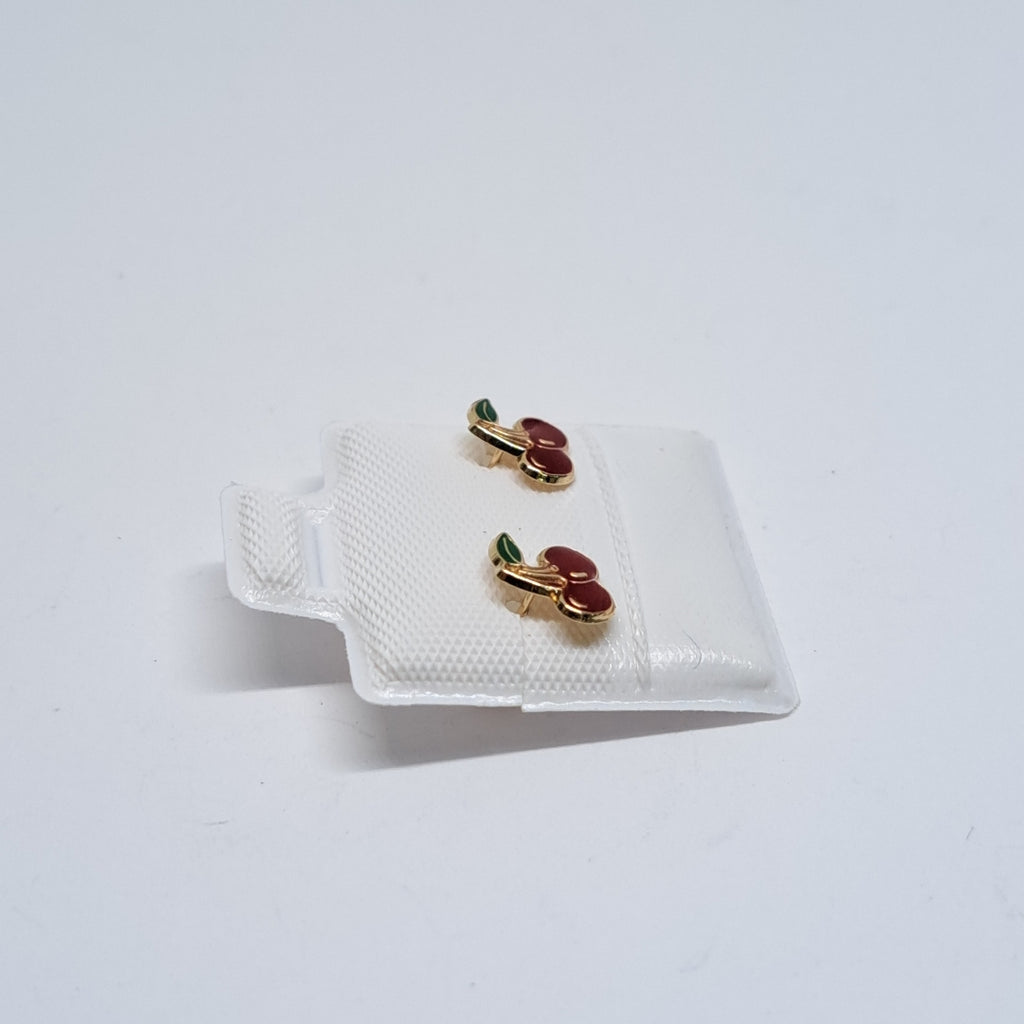 BROQUELES BROQUE FIG CEREZA C ESMALTE 14K 0.2203 GR (NUEVO)