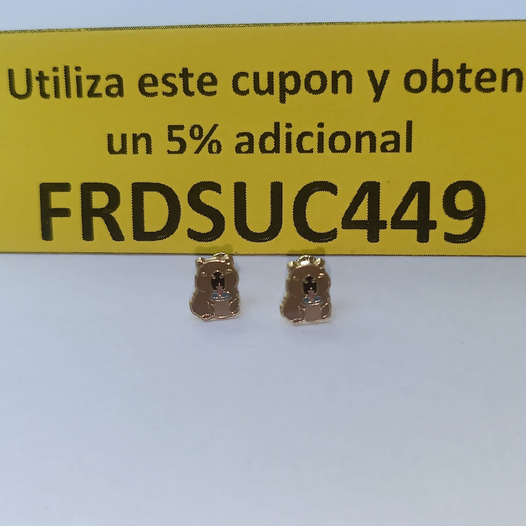 BROQUELES BROQUEL FIG CAPIBARA 14K 0.2657 GR (NUEVO)