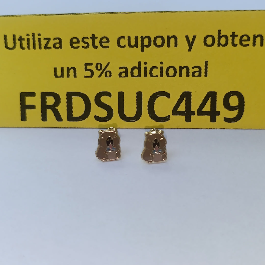 BROQUELES BROQUEL FIG CAPIBARA 14K 0.2657 GR (NUEVO)