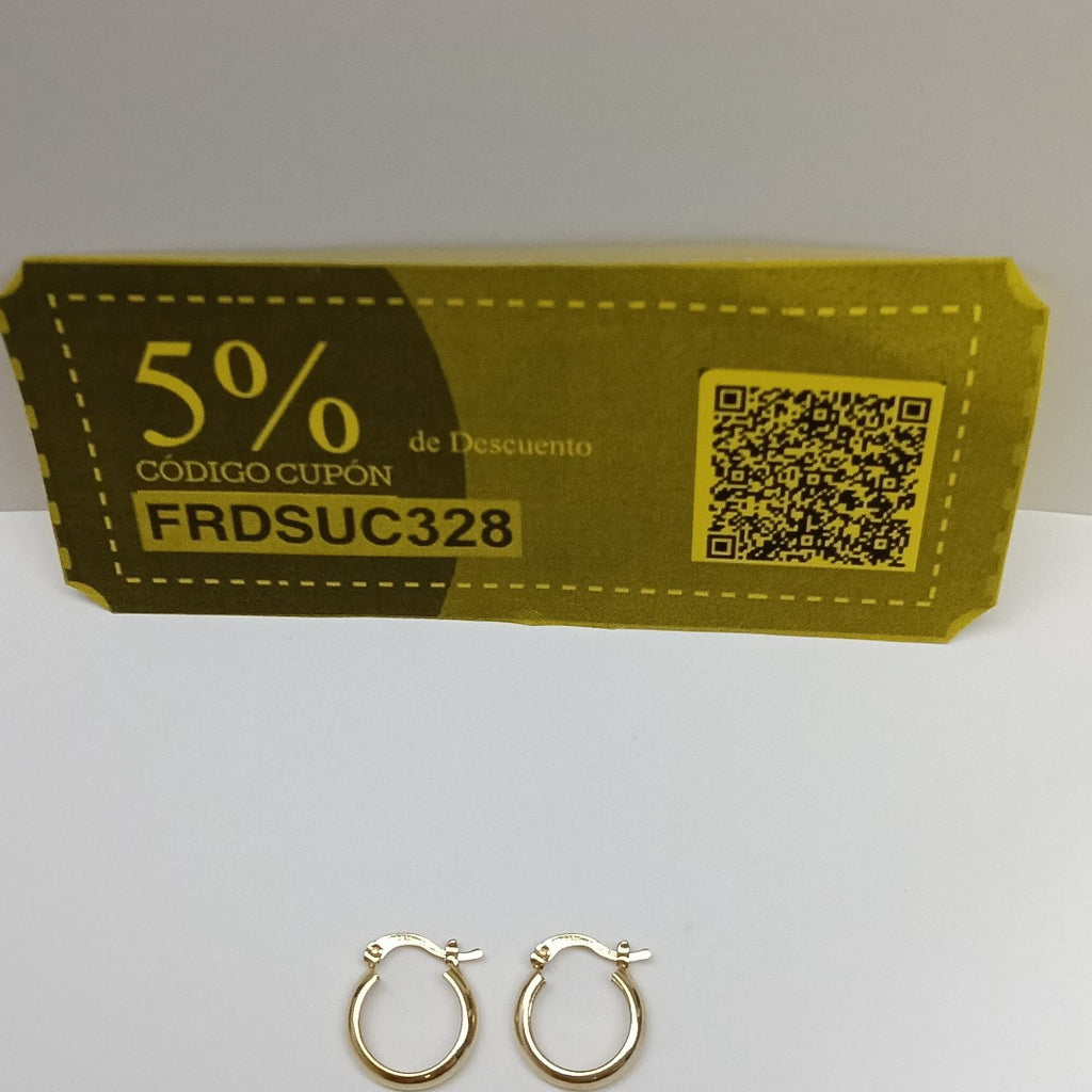 ARETES TEJIDO ARRACADAS LISAS 14K 2.1 GR (NUEVO)