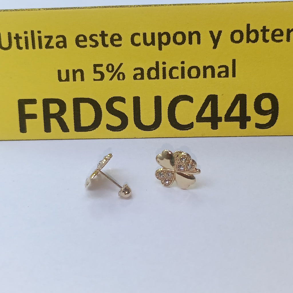 BROQUELES BROQUEL FIG TREBOL 14K 0.2851 GR (NUEVO)