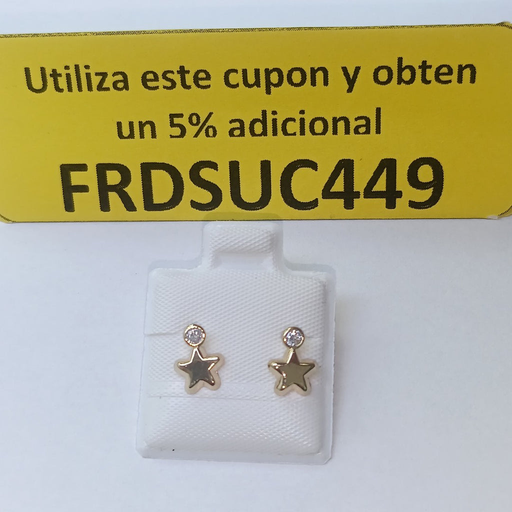 BROQUELES BROQUEL FIG ESTRELLA C CIRCONIA 14K 0.2603 GR (NUEVO)