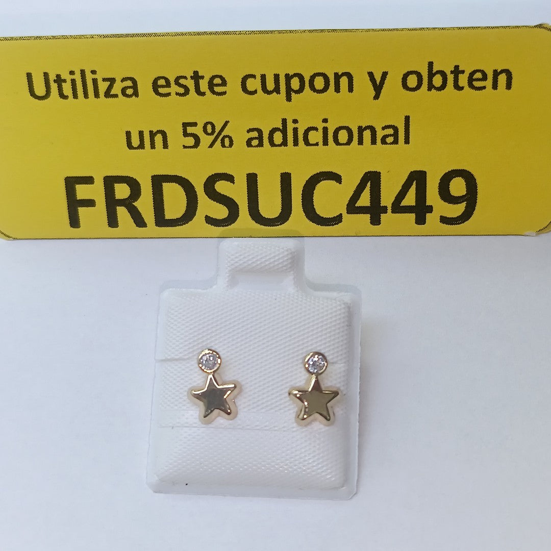 BROQUELES BROQUEL FIG ESTRELLA C CIRCONIA 14K 0.2603 GR (NUEVO)