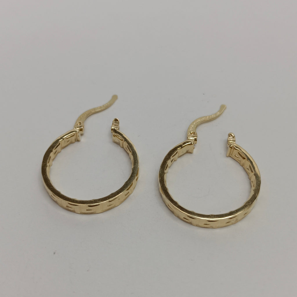 ARETES TEJIDO ARRACADAS TIPO GRECAS 14K 2.1 GR (NUEVO)