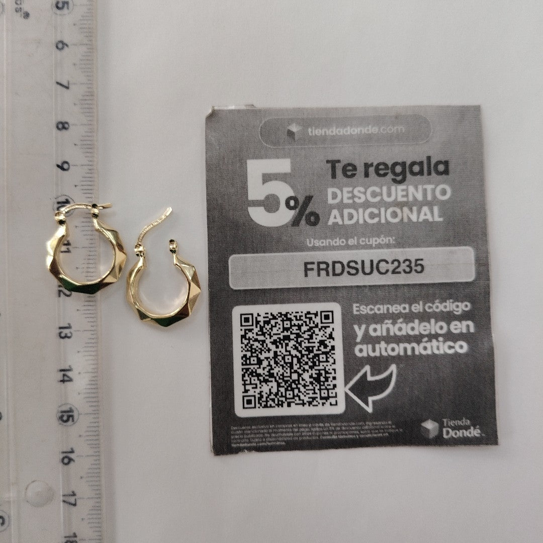 ARETES TEJIDO ARRACADAS FACETADAS 14K 1.8 GR (NUEVO)