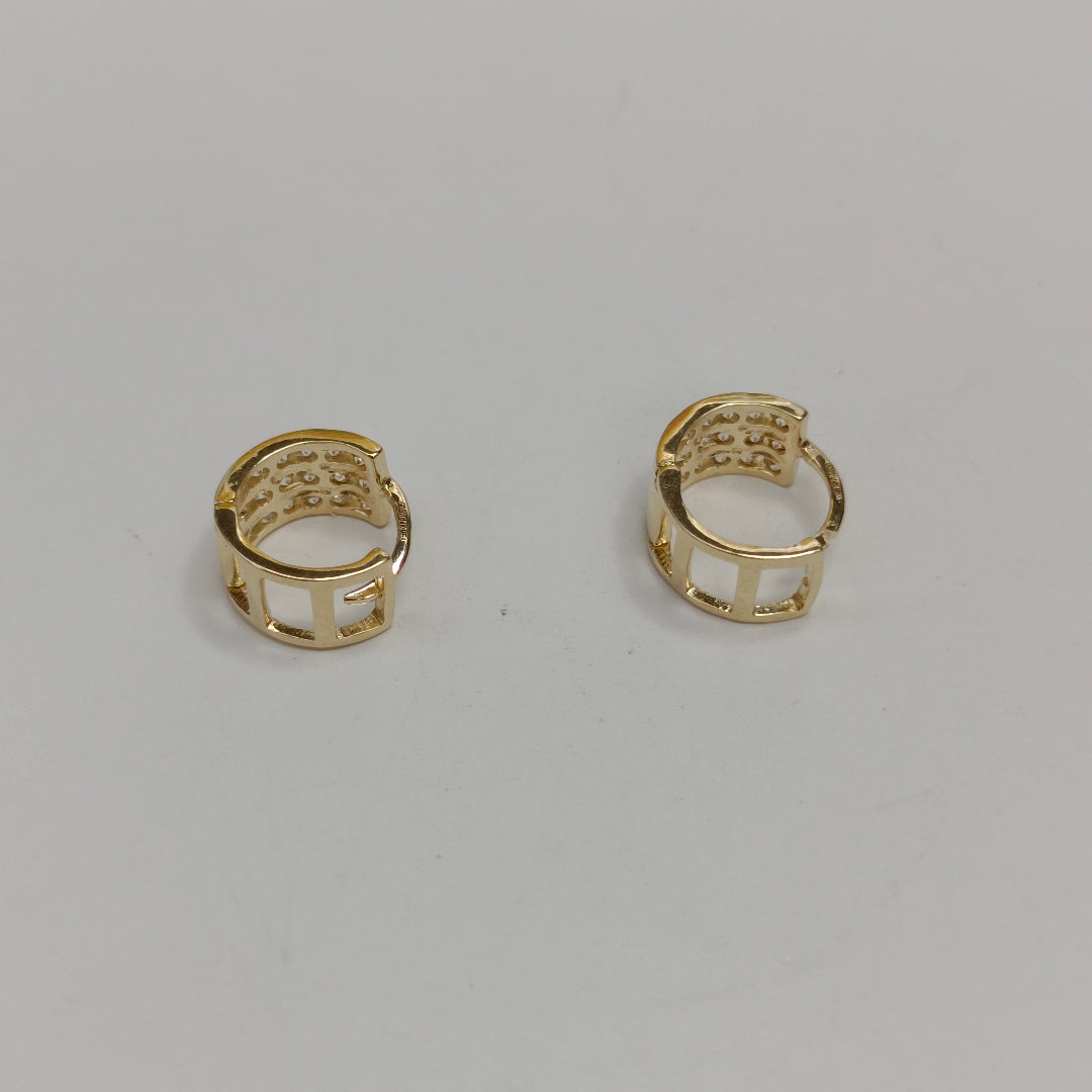 ARETES HUGGIES C CIRCONIA 14K 2.2 GR (NUEVO)