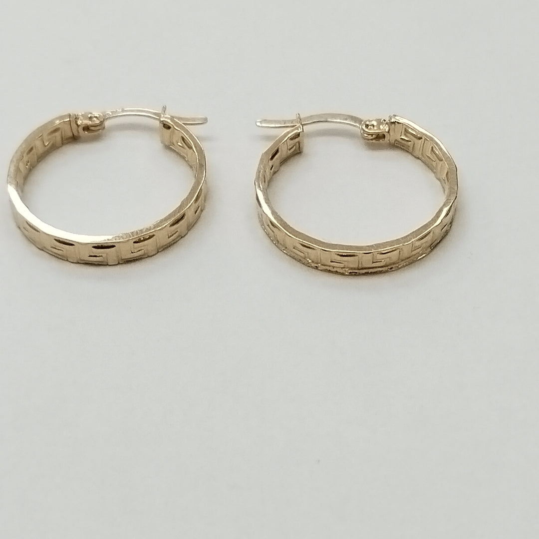 ARETES ARRACADA CON GRECAS 14K 2 GR (NUEVO)