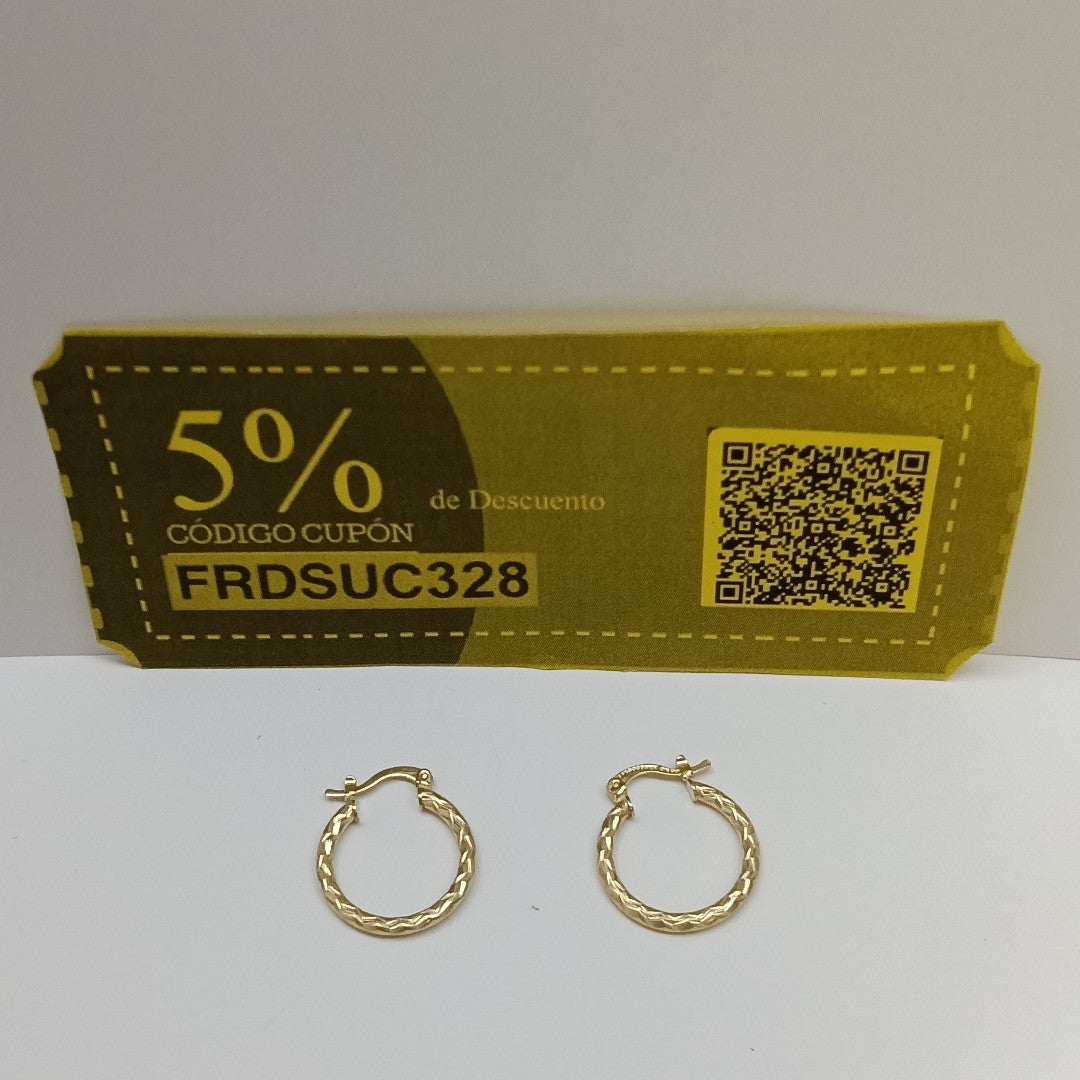 ARETES ARRACADAS LABRADAS 14K 2.2 GR (NUEVO)