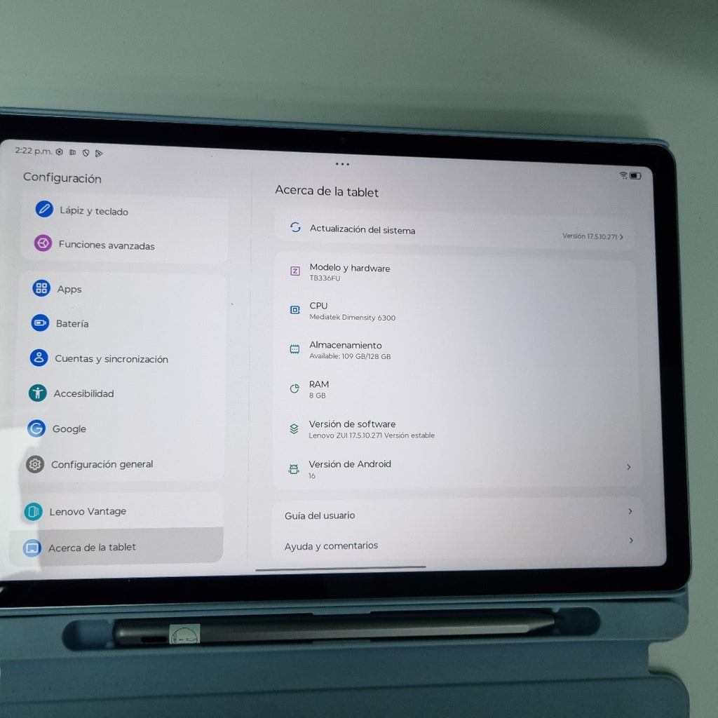 TABLETA LENOVO IDEATAB TB336FU (2025) 128 GB 8 GB RAM (SEMINUEVO)
