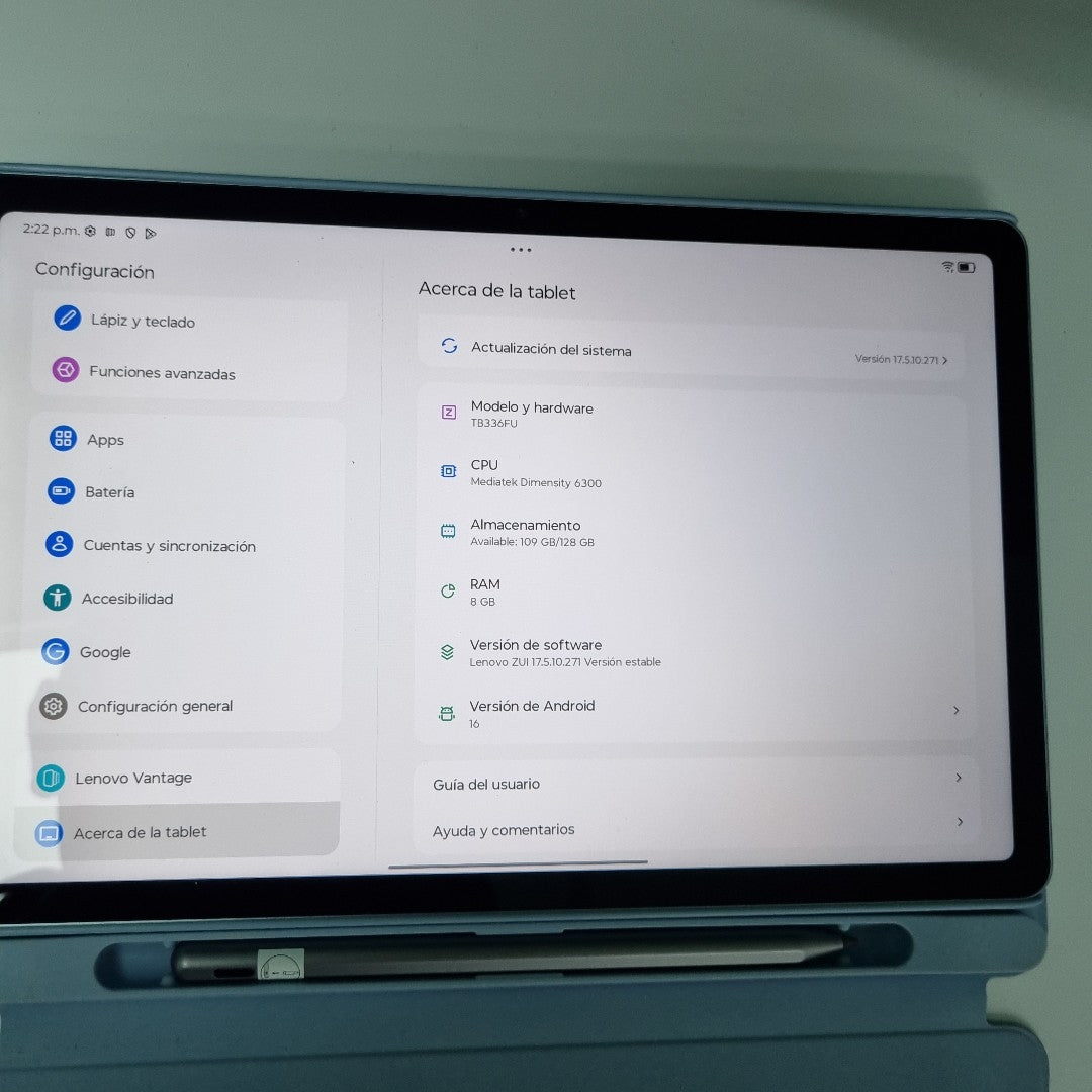 TABLETA LENOVO IDEATAB TB336FU (2025) 128 GB 8 GB RAM (SEMINUEVO)