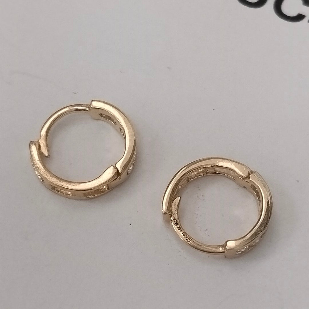 ARETES ARRACADA C CIRCONIAS 14K 1.2 GR (NUEVO)