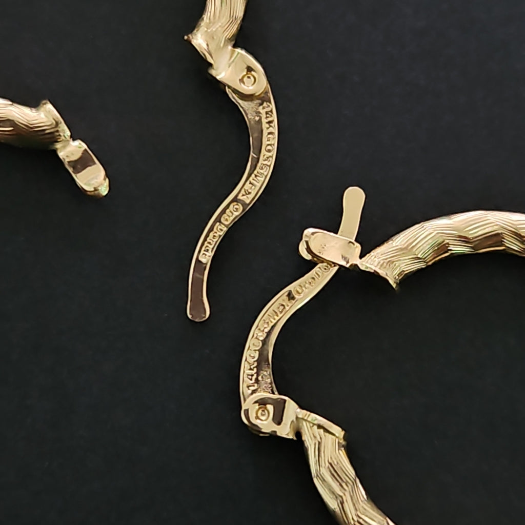 ARETES ARRACADAS LABRADAS 14K 2.1 GR (NUEVO)