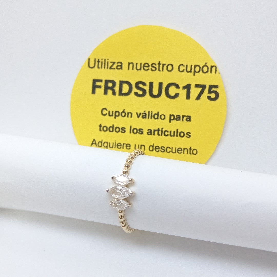 ANILLOS CON CIRCONIAS 10K TALLA 9 1.2 GR (NUEVO)
