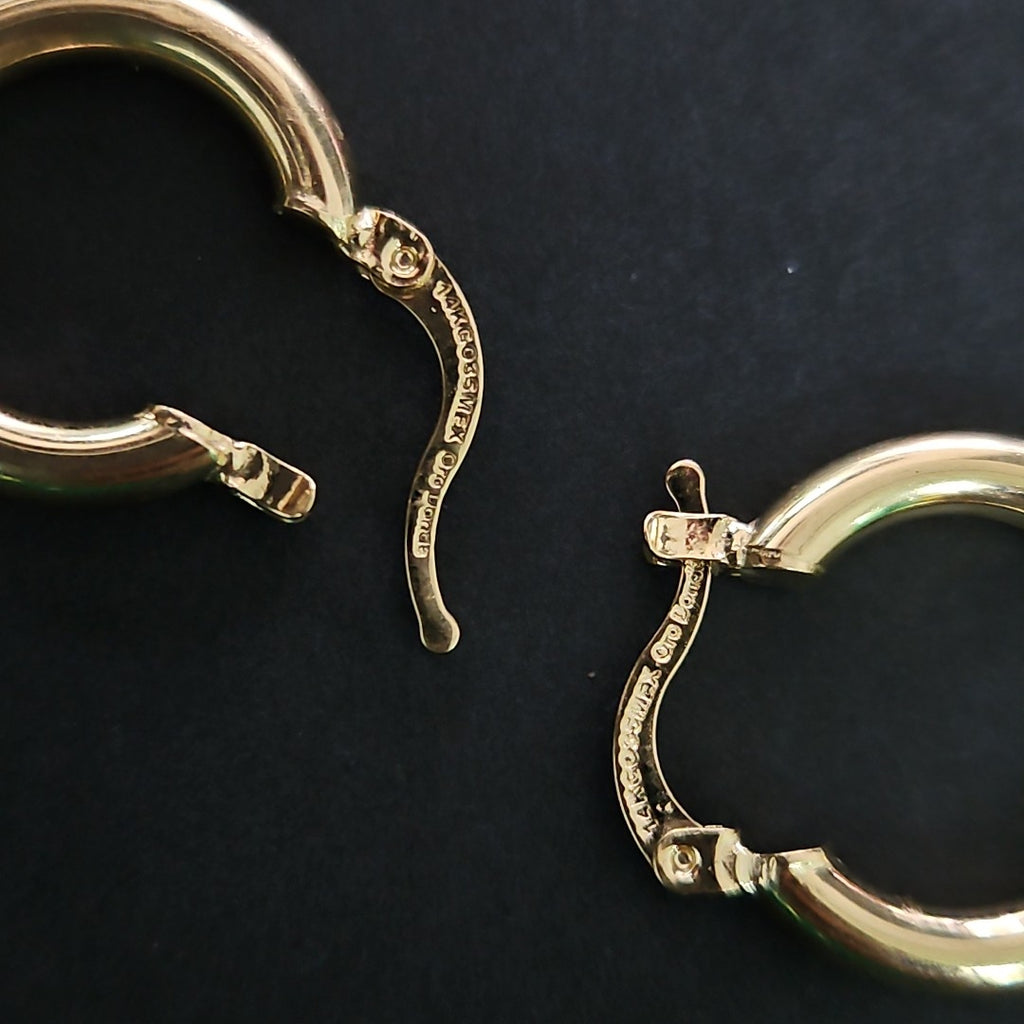 ARETES TEJIDO ARRACADAS LISAS 14K 1.6 GR (NUEVO)