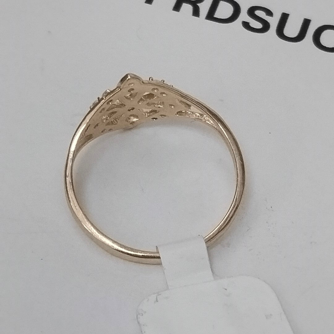ANILLOS ANILLITO FIG NUDO DE BRUJA CON CIRCONIAS 10K TALLA 8 1.7 GR (NUEVO)