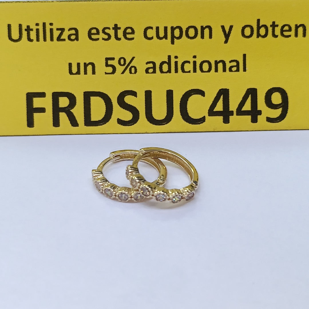 ARETES ARRACADA C CIRCONIAS 14K 2.1 GR (NUEVO)
