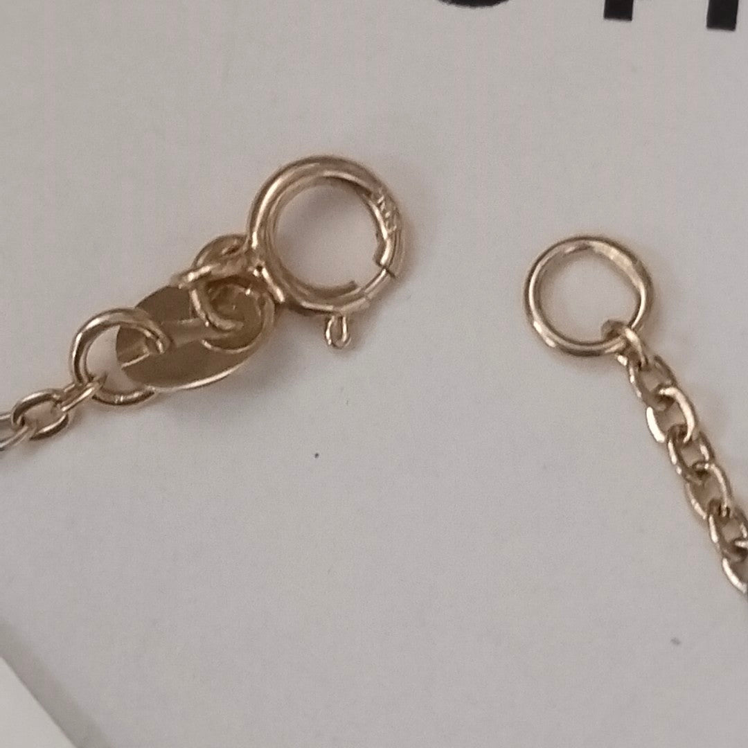 PULSERA TEJIDO ESPECIAL CORAZONES CON CIRCONIAS 14K 18 CM 2.4 GR (NUEVO)