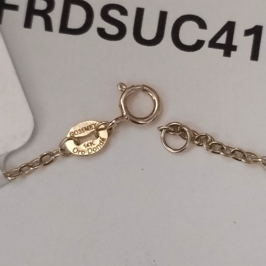 PULSERA TEJIDO ESPECIAL CON DOS CORAZONES 14K 18 CM 1.7 GR (NUEVO)