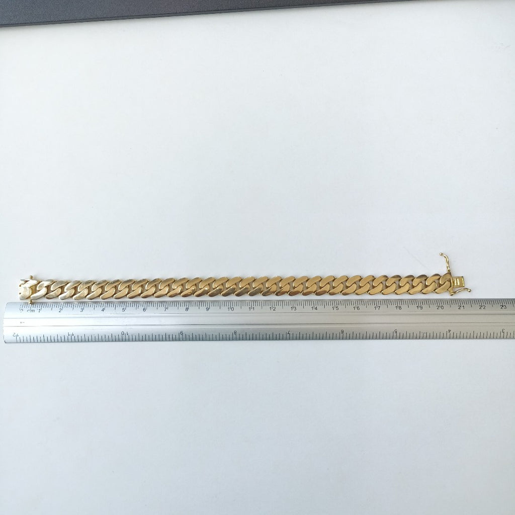 PULSERAS CABALLERO BARBADA AMARILLA ORO 10K 17.3 (NUEVO)