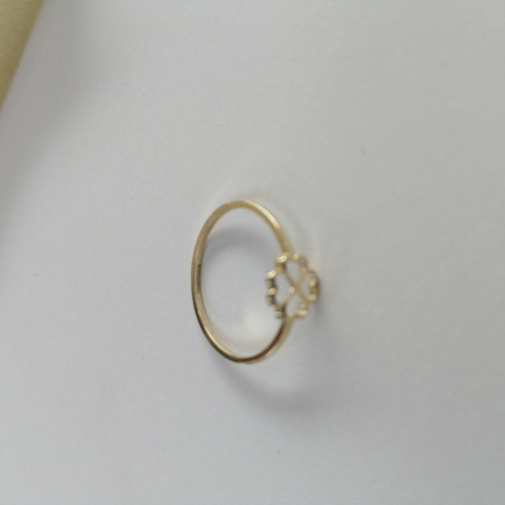 ANILLOS ANILLITO FIG TREBOL 4 HOJAS 10K TALLA 8 0.8 GR (NUEVO)
