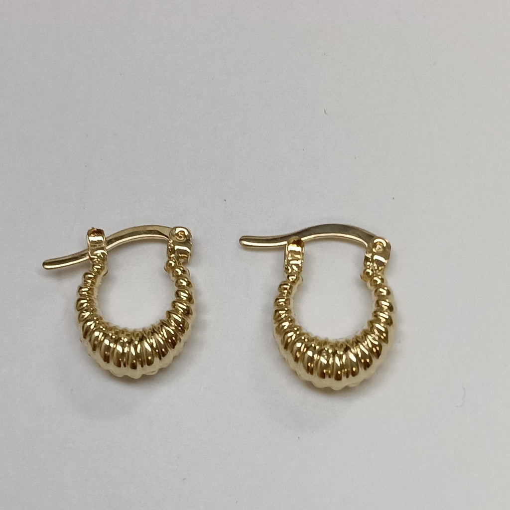 ARETES ARRACADA ESTRIADAS 14K 1.1 GR (NUEVO)