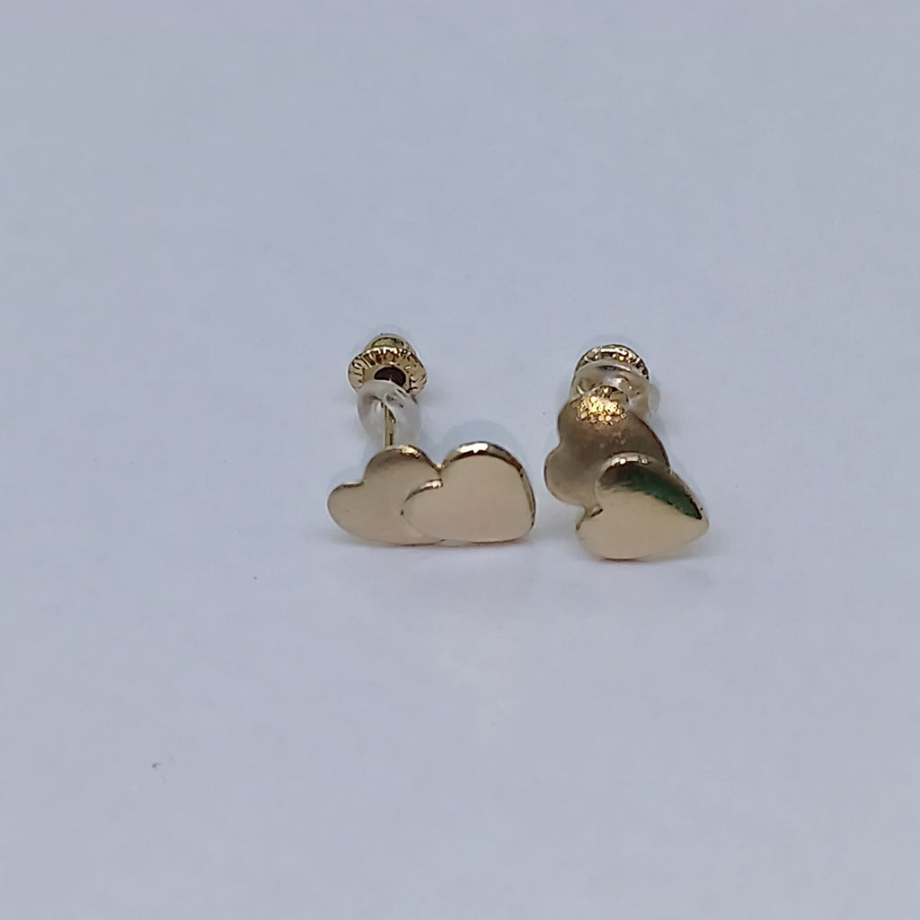 BROQUELES BROQUEL CORAZON DOBLE 14K 0.2171 GR (NUEVO)