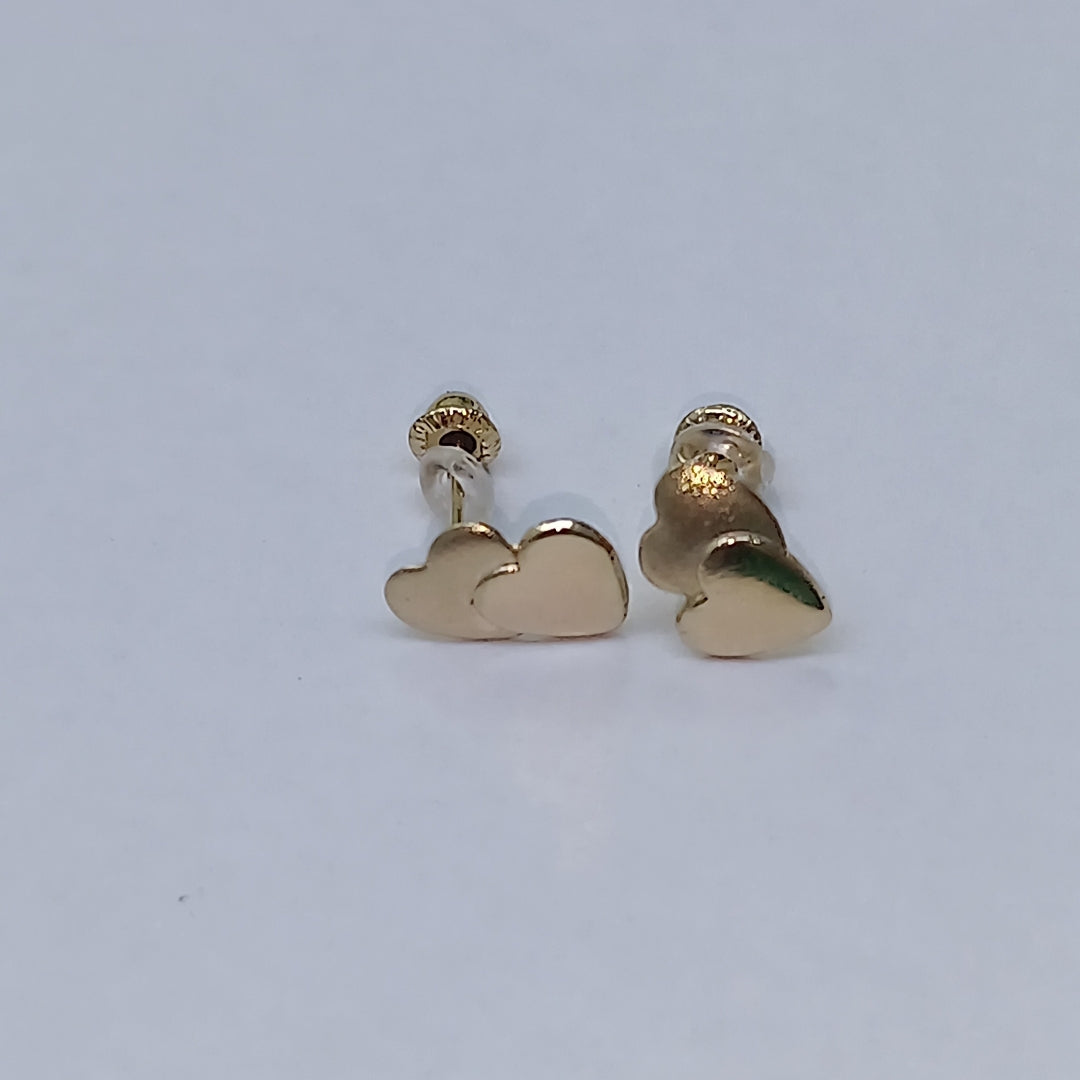 BROQUELES BROQUEL CORAZON DOBLE 14K 0.2171 GR (NUEVO)